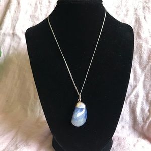 Rocks and Gems Blue Aventurine 925 Silver Necklace